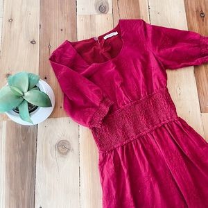 Jessica Robertson by Roolee red smock dress